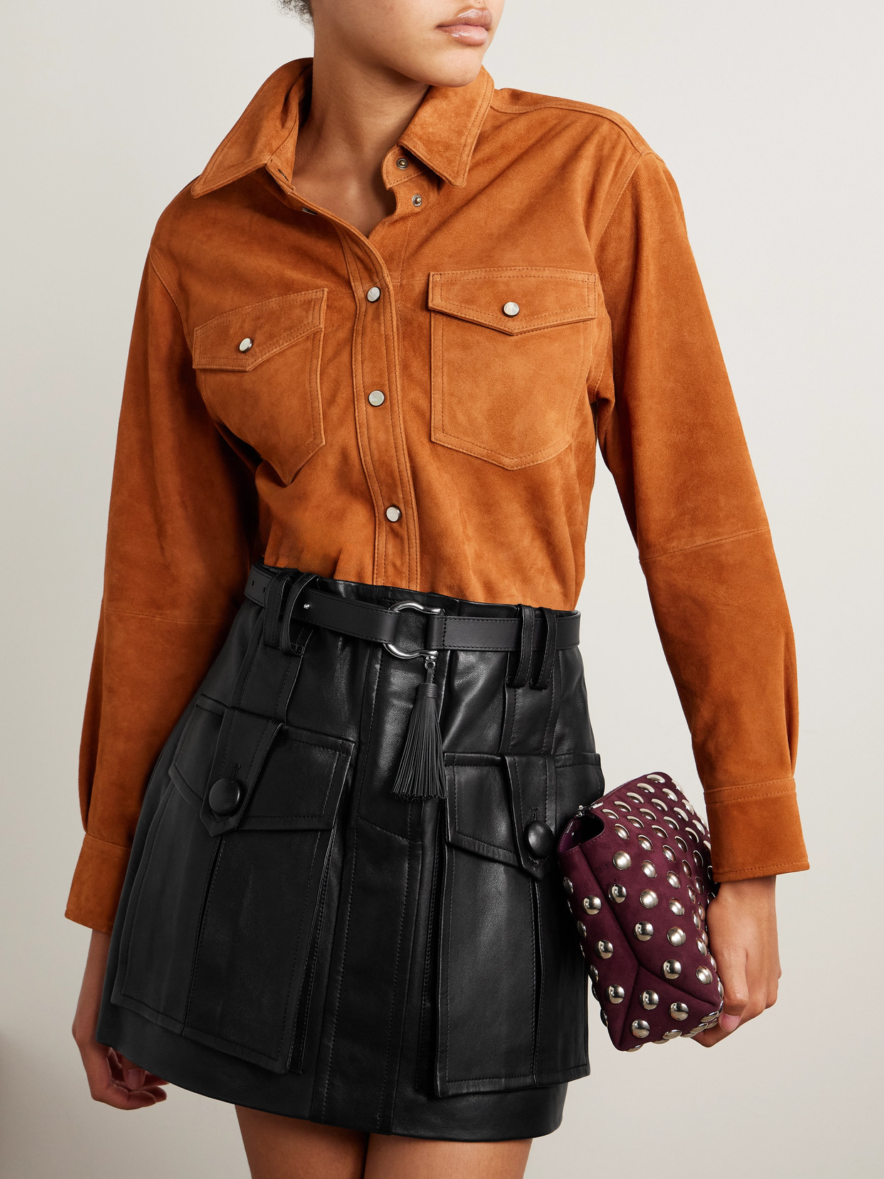 Anderson's Tasseled Leather Belt In Black