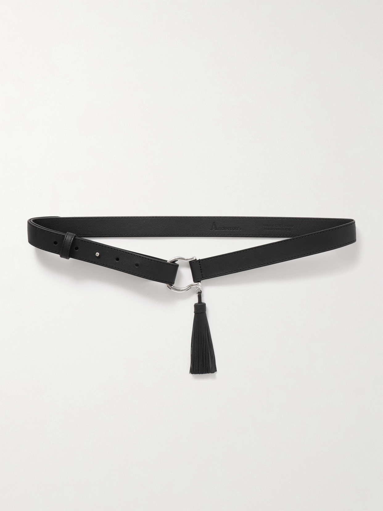 Anderson's Tasseled Leather Belt In Black