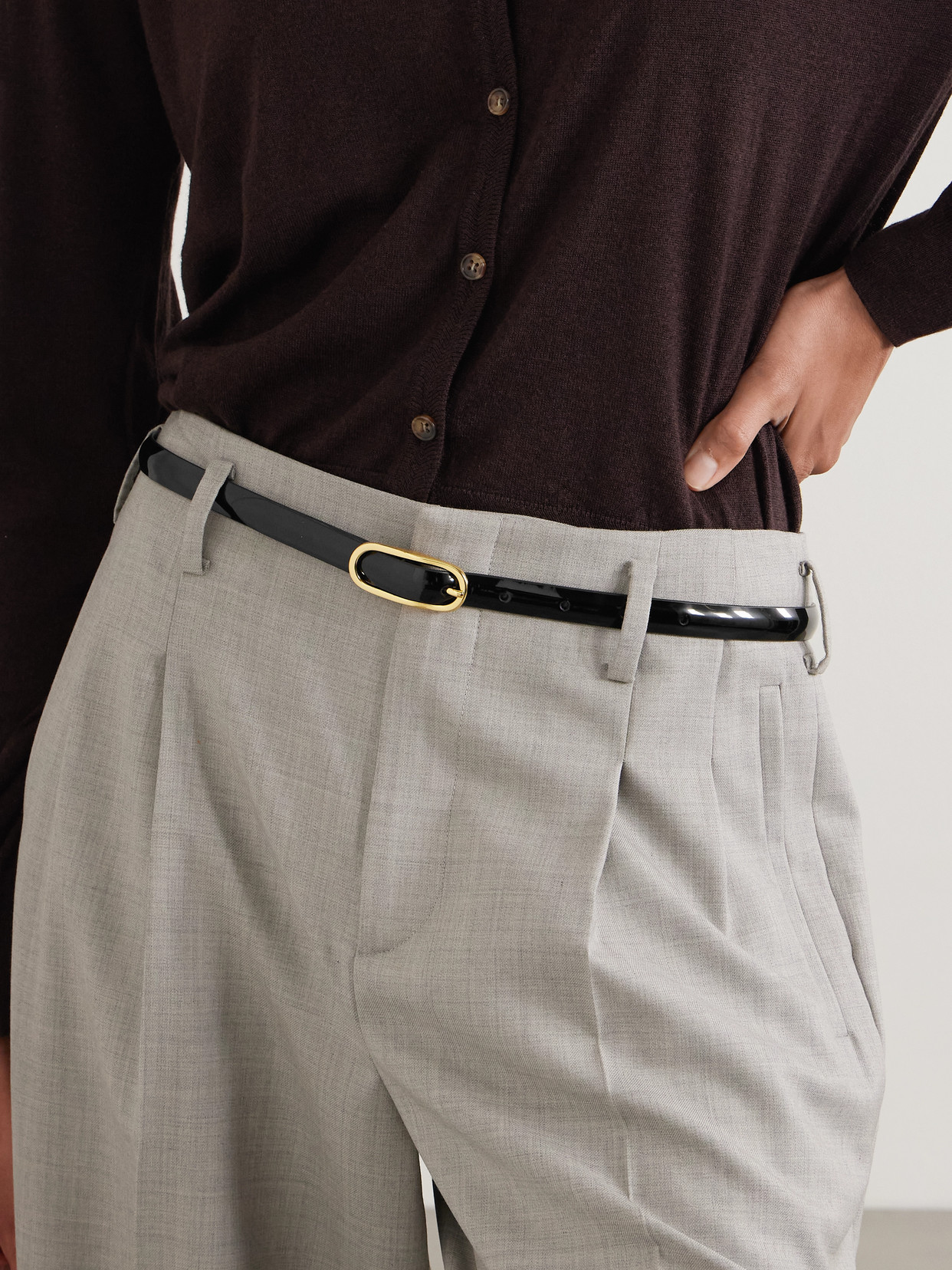 Anderson's Patent-leather Belt In Black