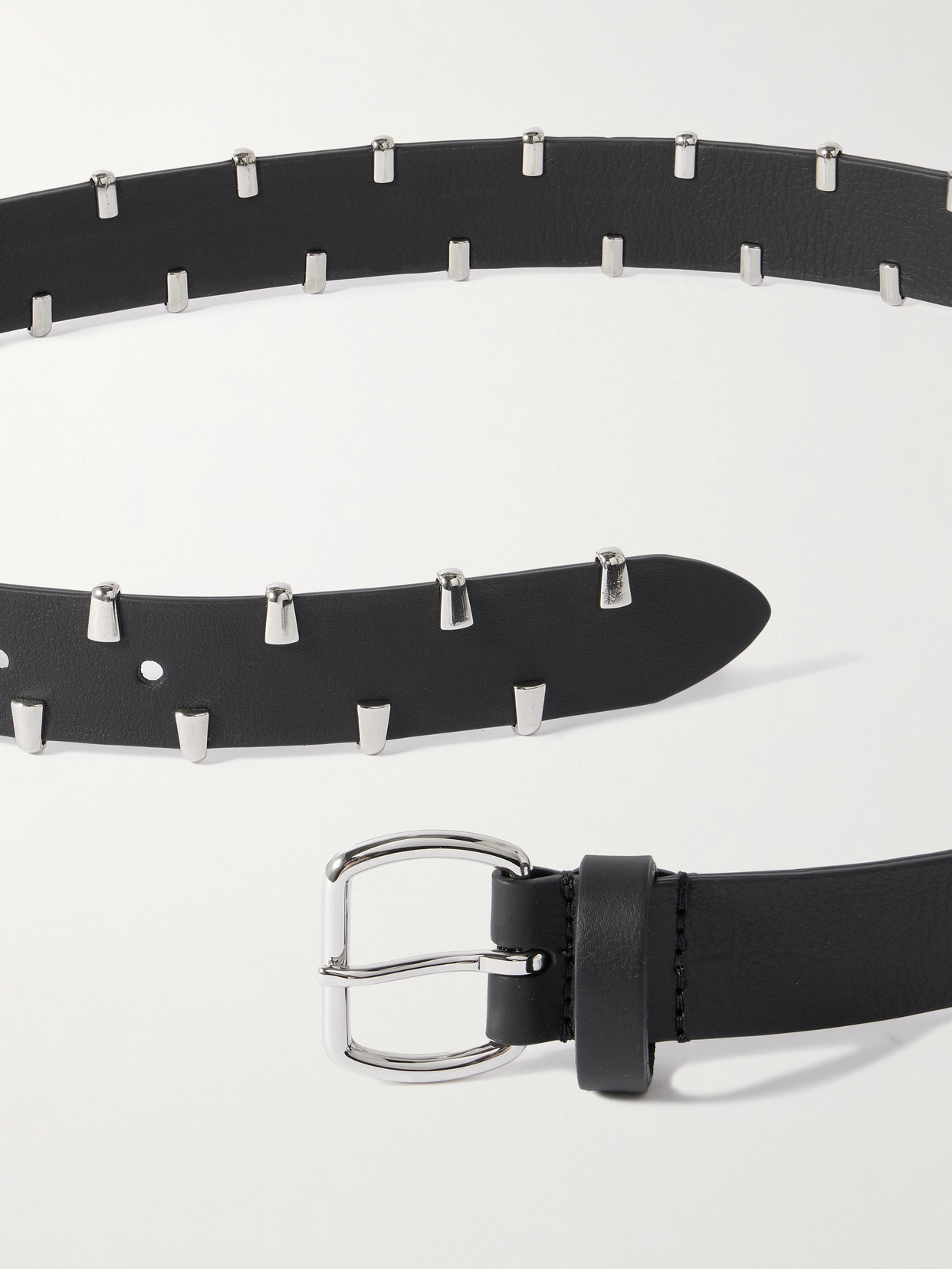 Anderson's Studded Leather Belt In Black