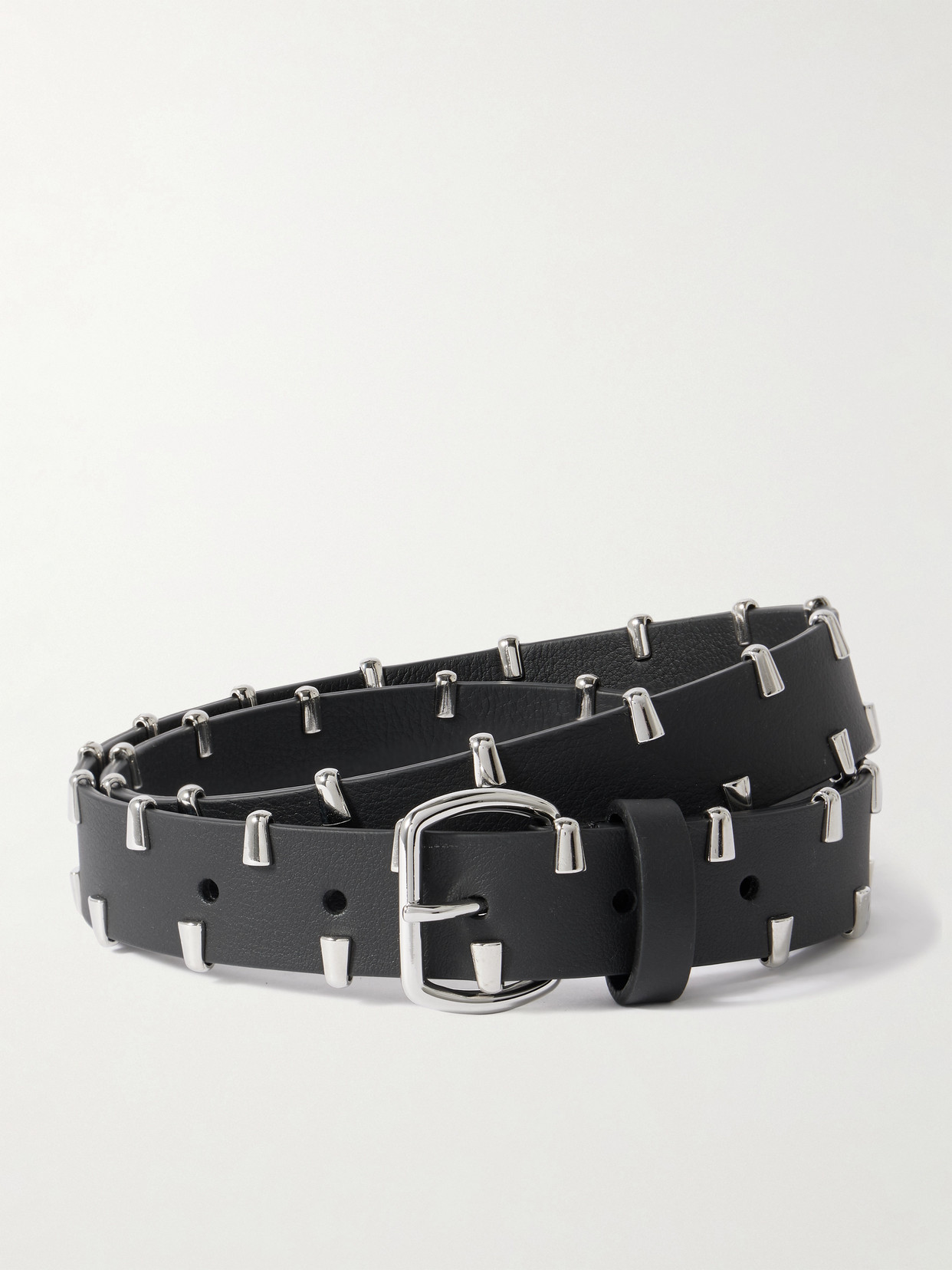 Anderson's Studded Leather Belt In Black