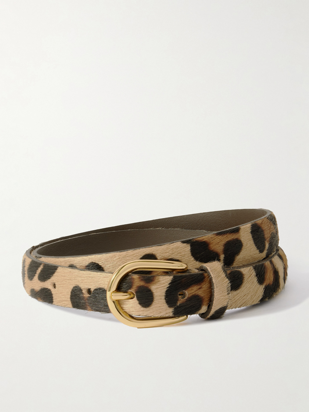 Anderson's Leopard-print Calf Hair Belt In Multi