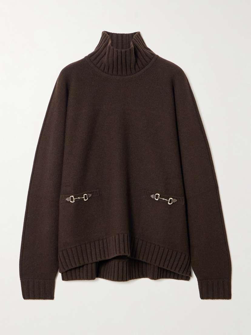 Gucci Horsebit-detailed Wool And Cashmere-blend Turtleneck weater