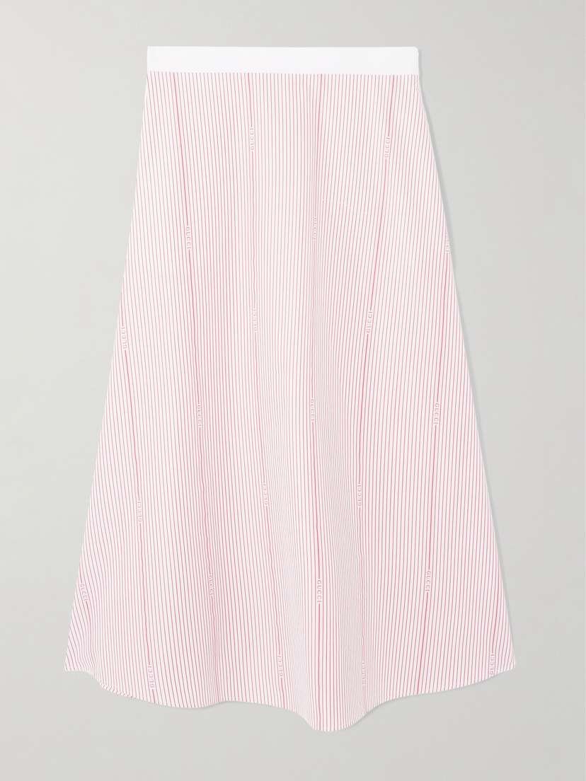 Gucci Striped Cotton-poplin Midi Skirt