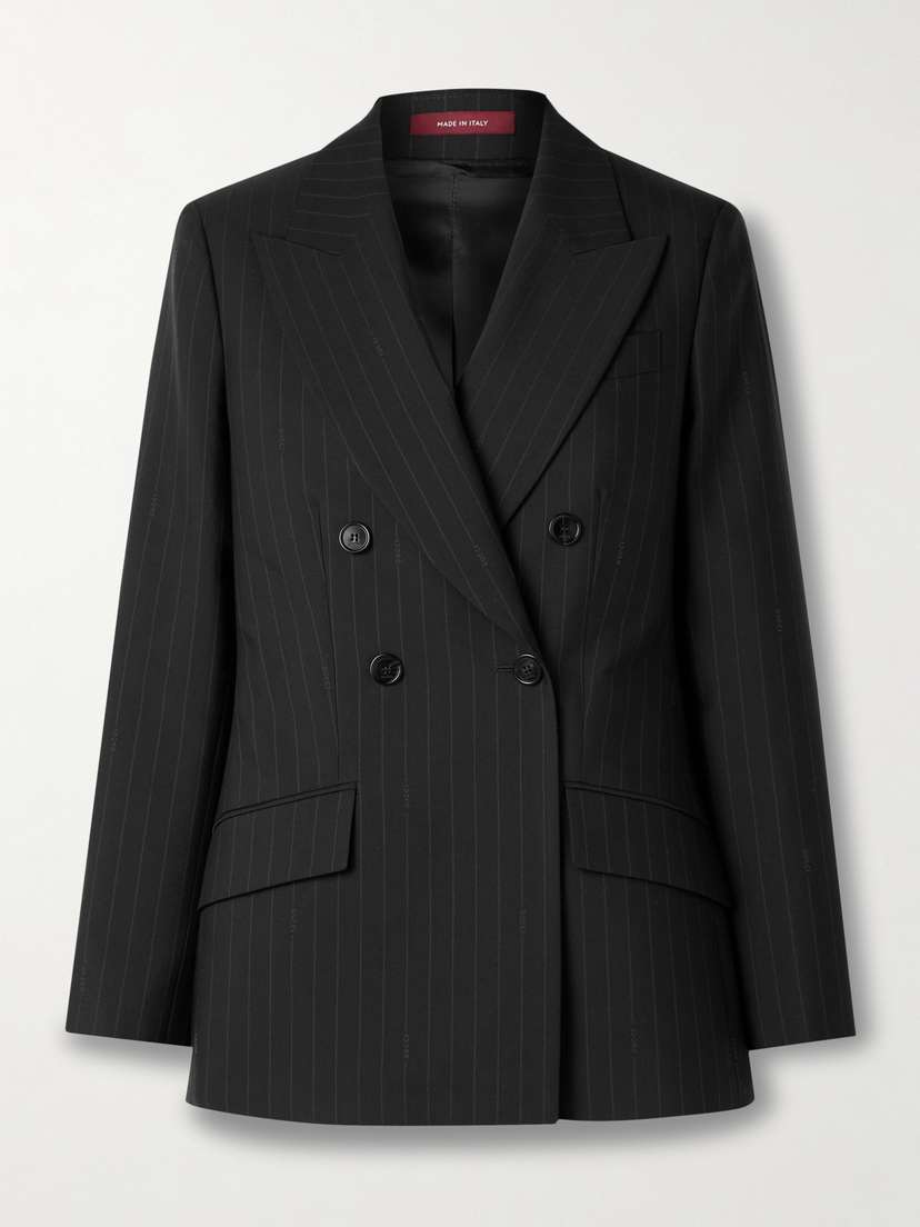 Gucci Double-breasted Pinstriped Wool-twill Blazer