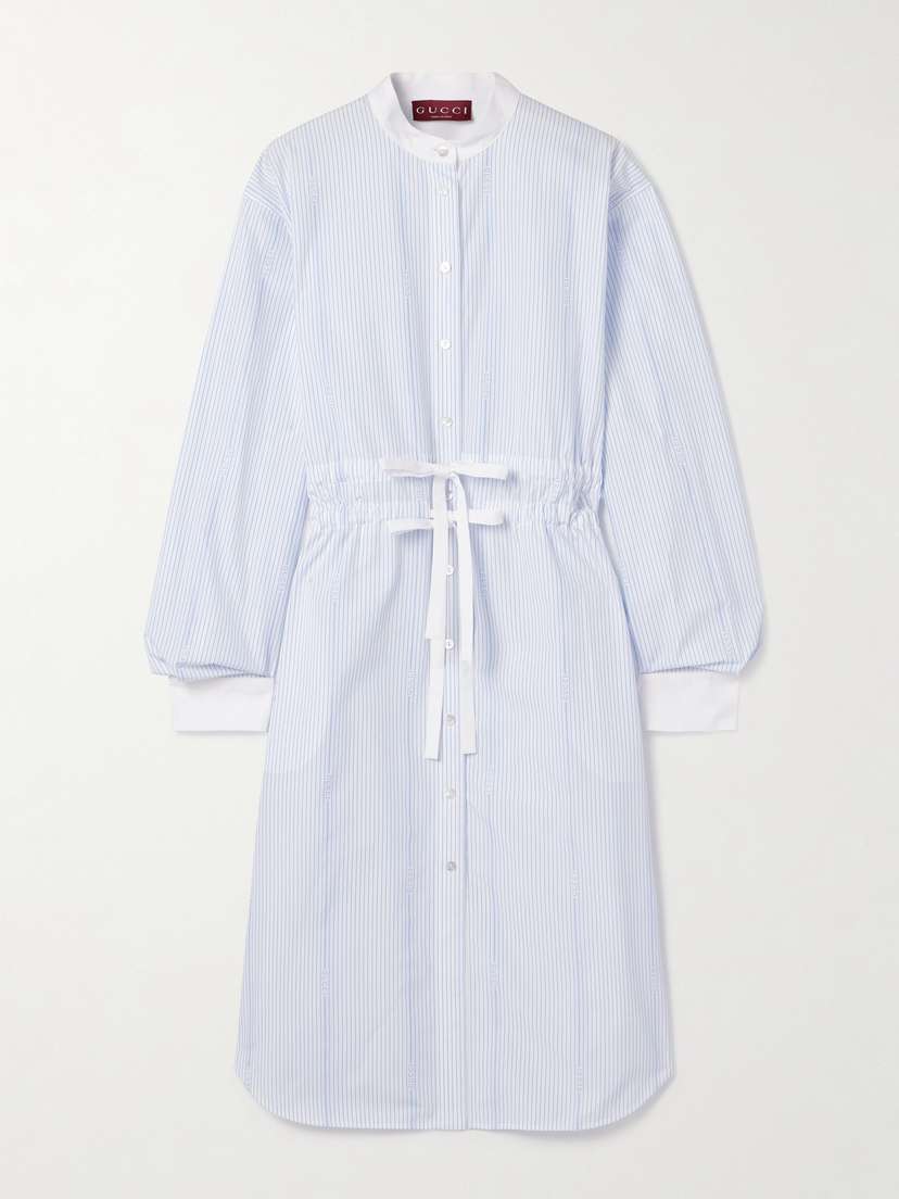 Gucci Striped Cotton-poplin Midi Shirt Dress
