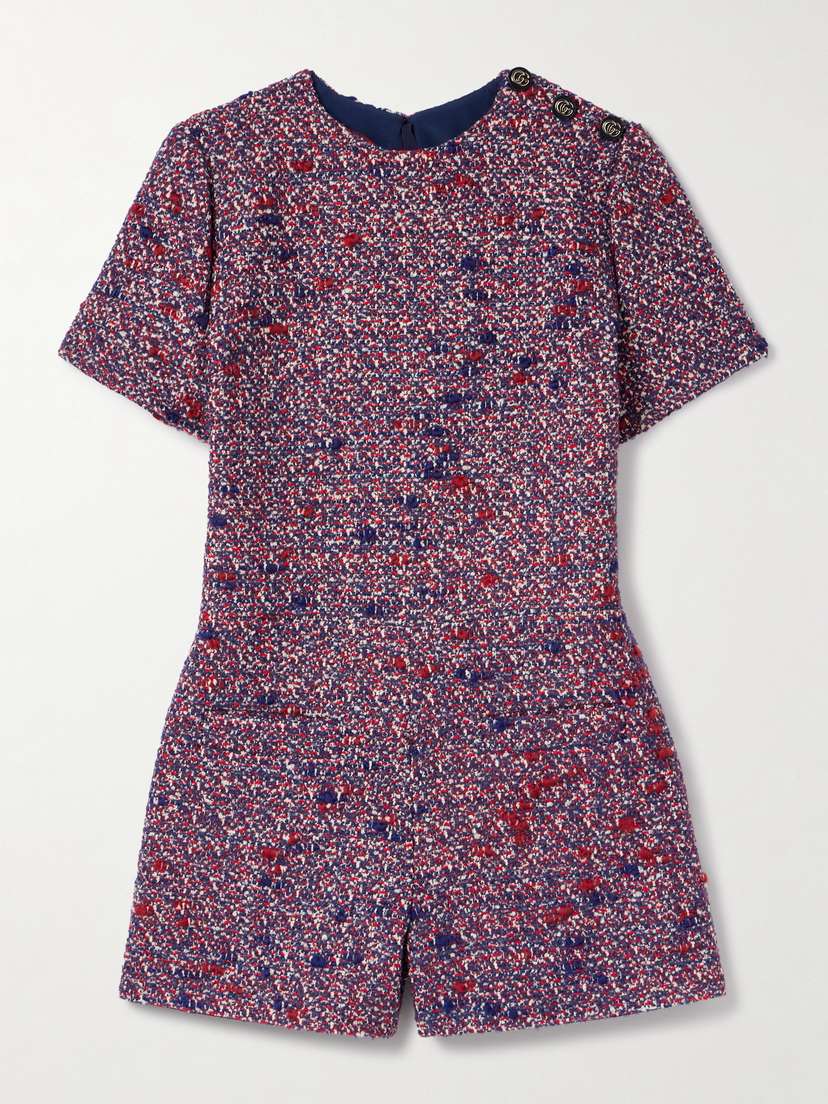 Gucci Wool-blend Bouclé-tweed Playsuit