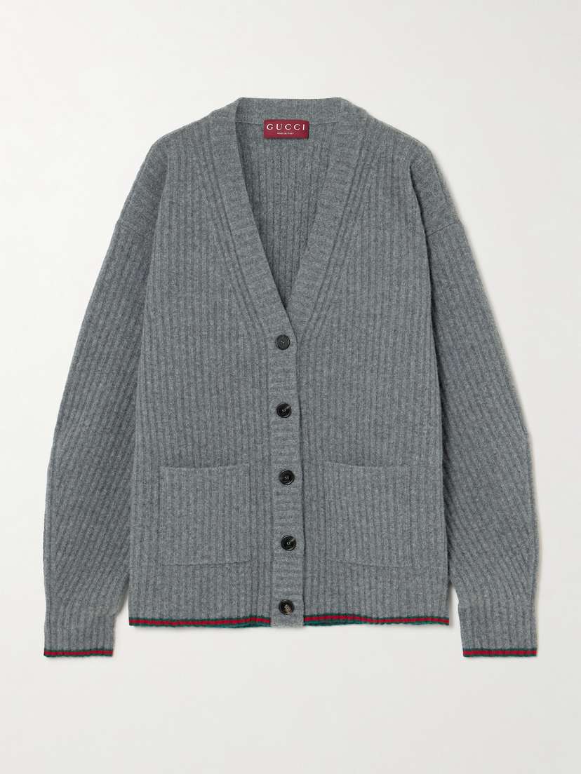 Gucci triped Ribbed Wool Cardigan
