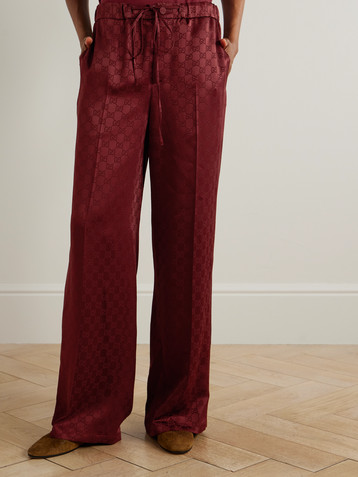 Gucci Satin-jacquard wide-leg pants