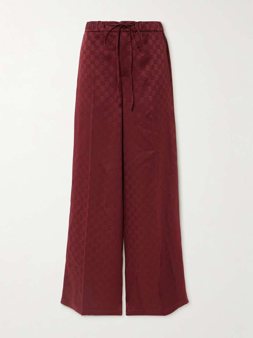 Gucci Satin-jacquard Wide-leg Pants
