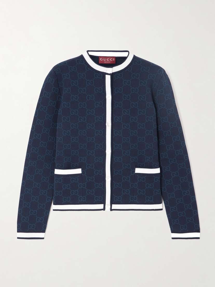 Gucci Striped Jacquard-knit Cotton Cardigan