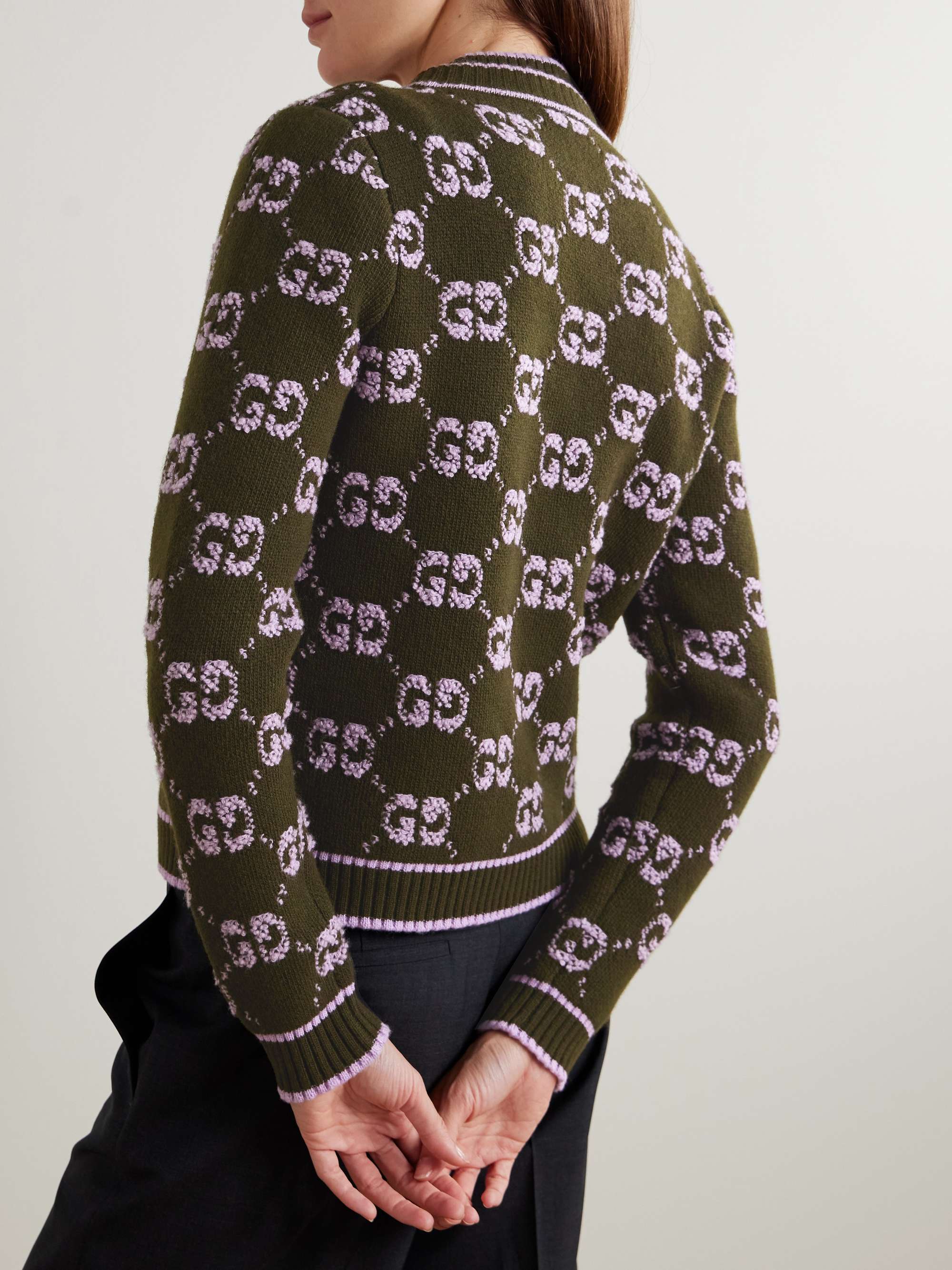GUCCI كارديغان من الصوف بحبكة الجاكار