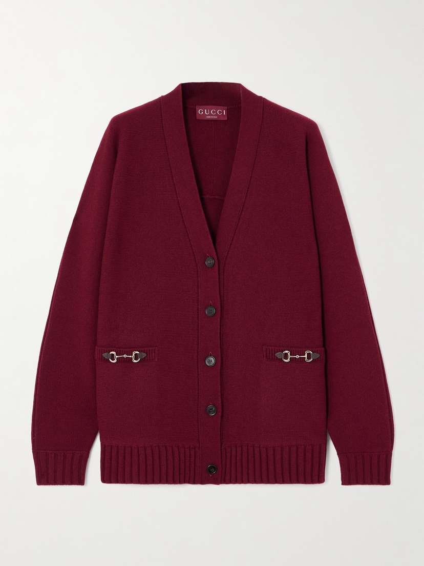Gucci Horsebit-detailed Wool And Cashmere-blend Cardigan