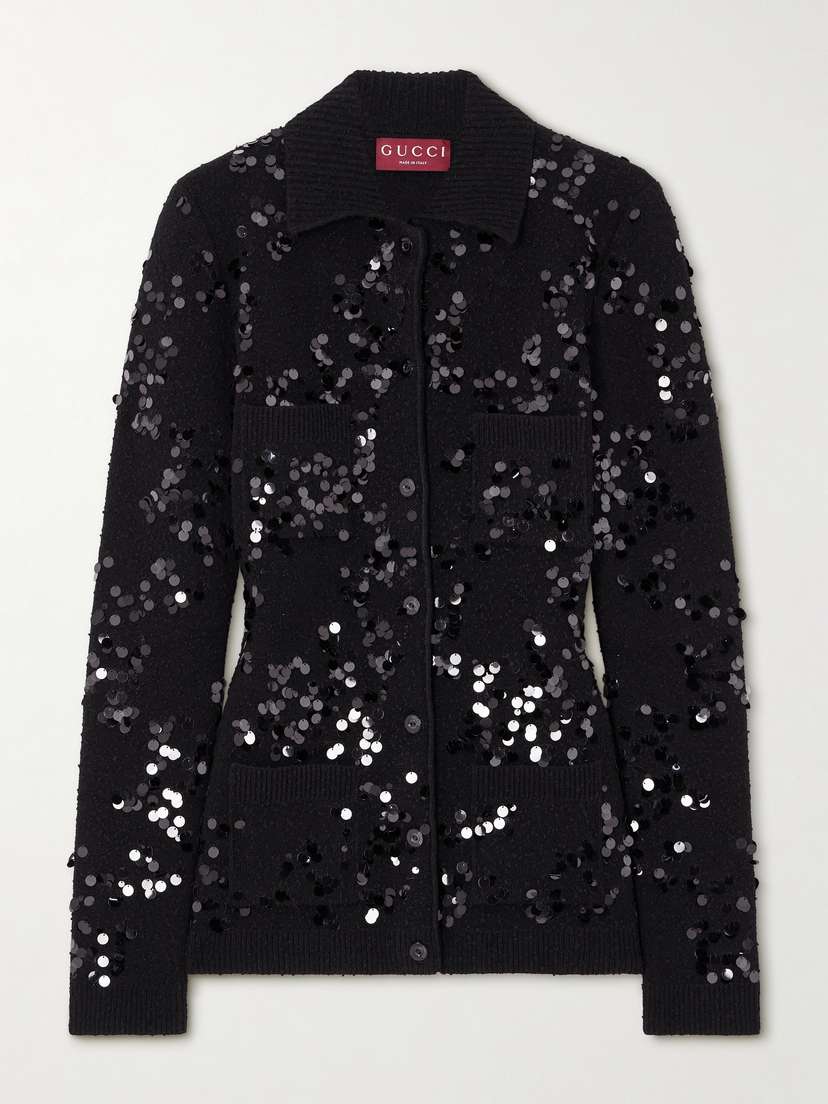 Gucci equin-embellished Bouclé Cardigan