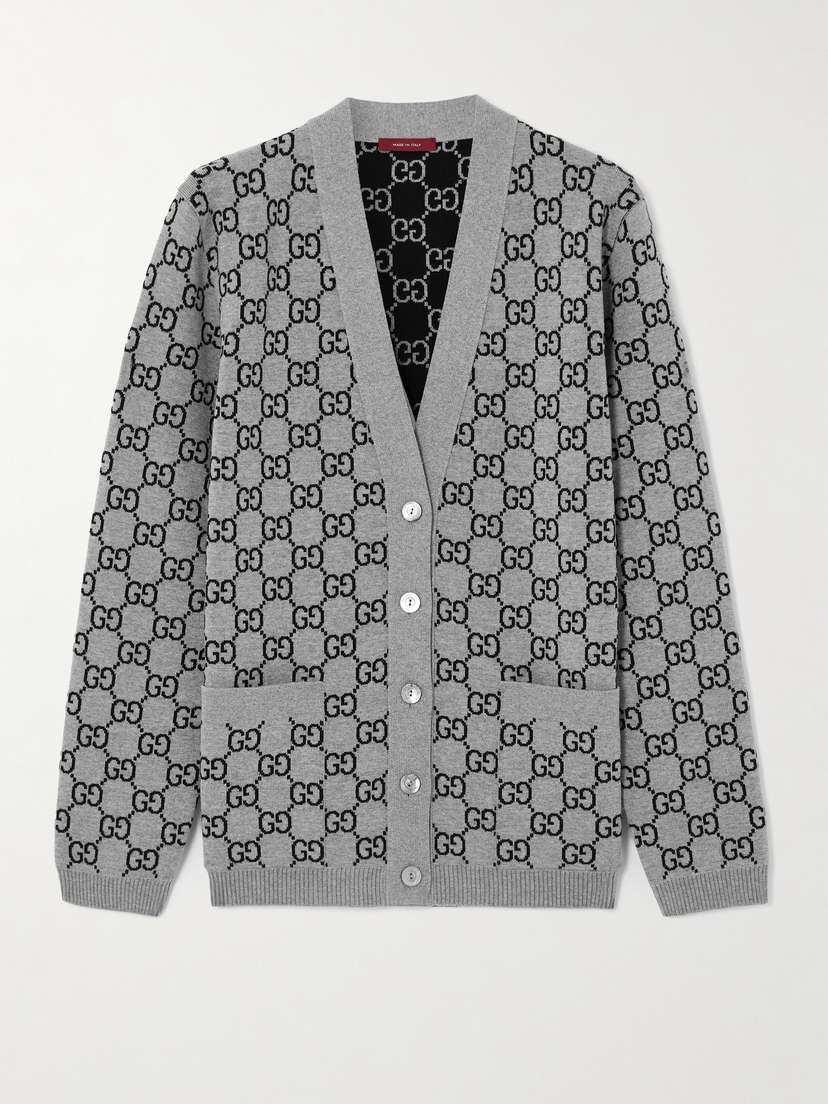 Gucci Reversible Jacquard-knit Wool-blend Cardigan
