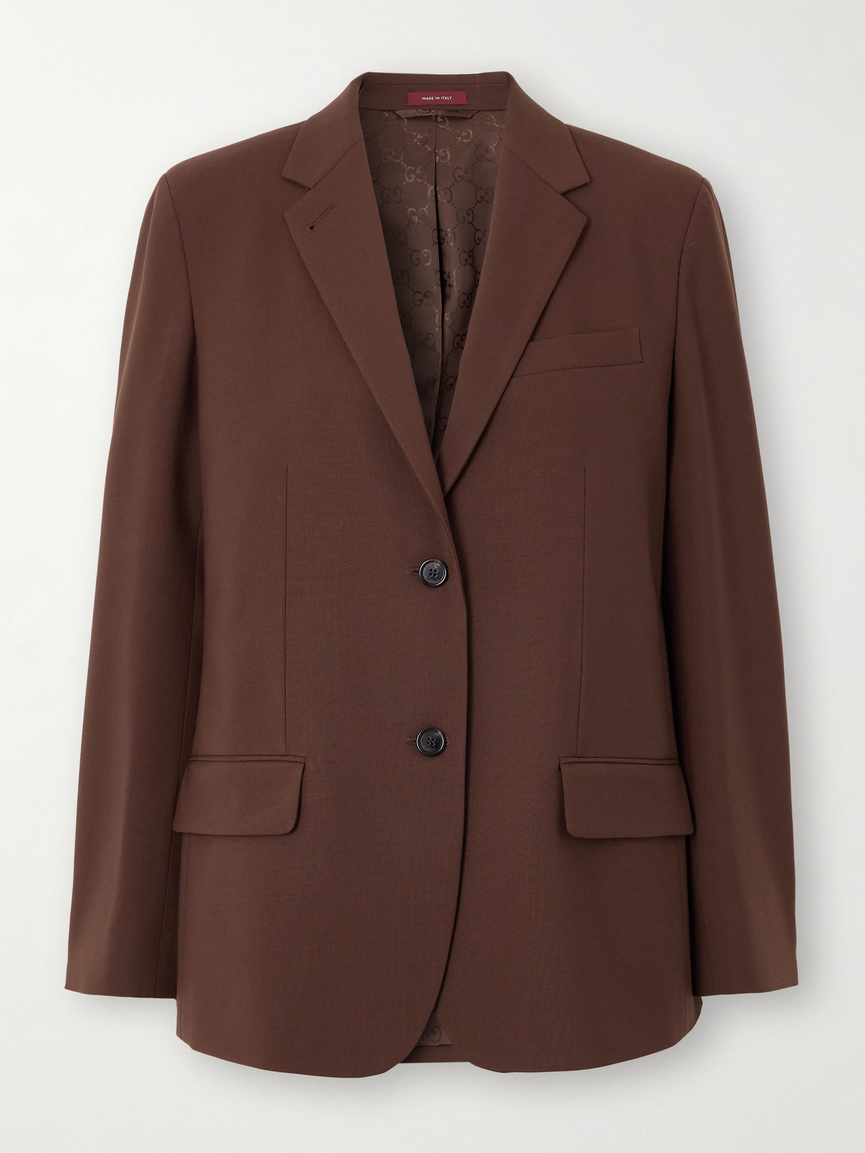 Gucci Wool-blend Blazer In Brown