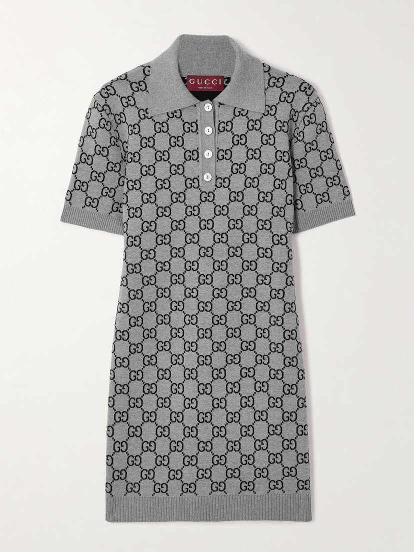 Gucci Jacquard-knit Wool-blend Mini Dress