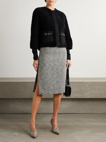 Gucci Cropped horsebit-detailed shearling jacket