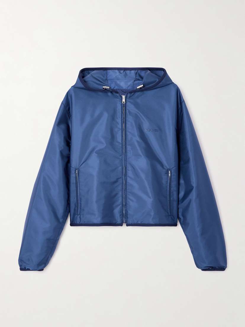 Gucci Hooded Gabardine Bomber Jacket