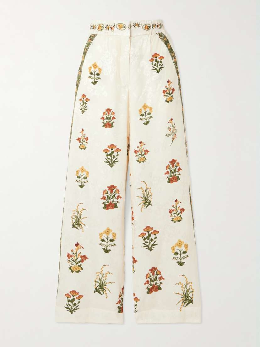 Agua by Agua Bendita Tota Canna Jacquard Wide-leg Pants