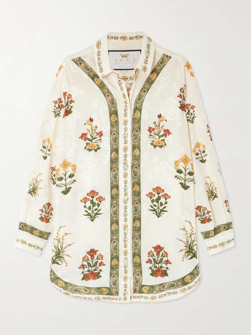 Agua by Agua Bendita Cecilia Oversized Jacquard Shirt
