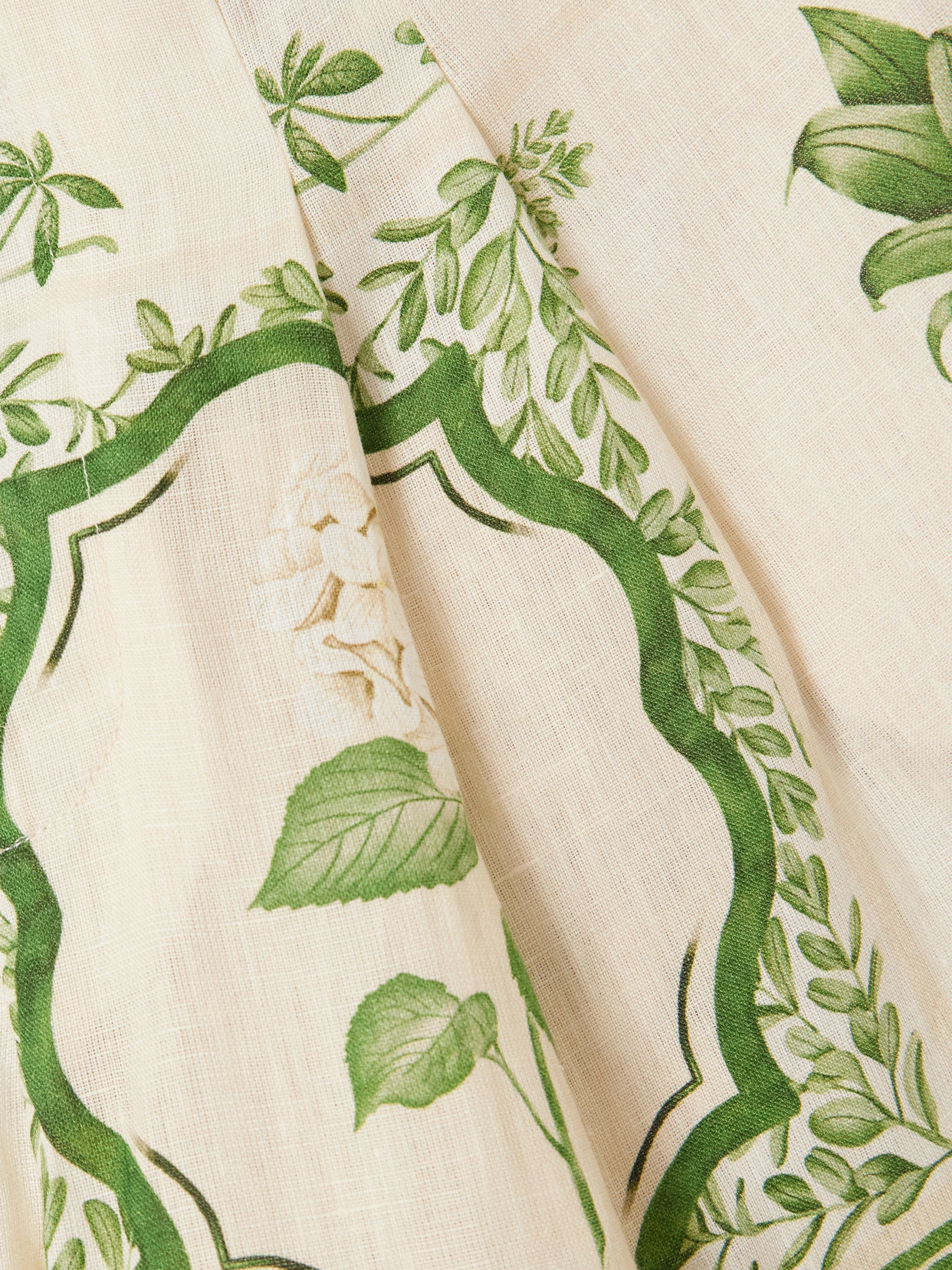 Agua By Agua Bendita Rommy Wild Embroidered Printed Linen Shorts In Beige
