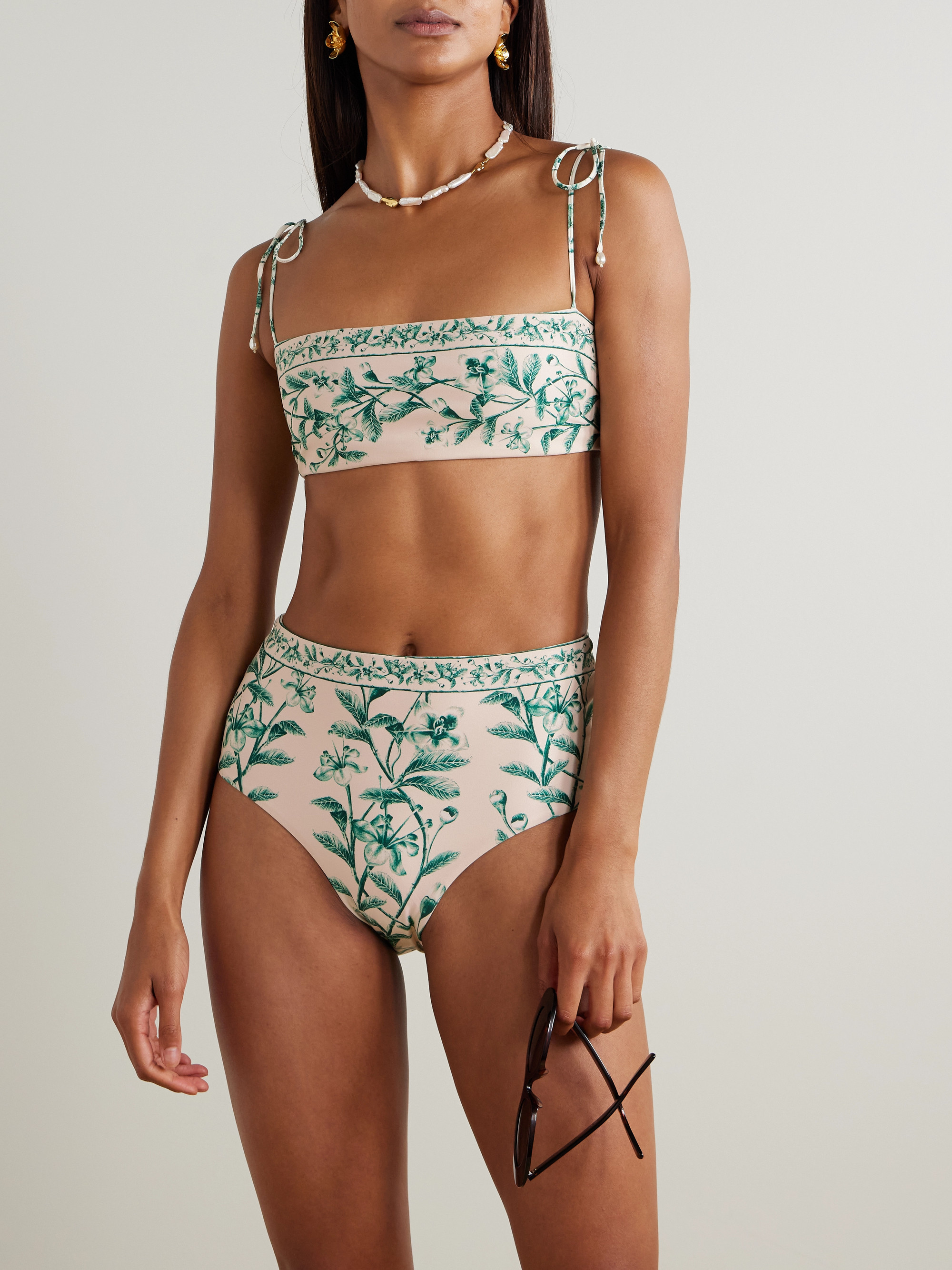 Agua by Agua Bendita Magenta Ceiba floral-print recycled bikini briefs
