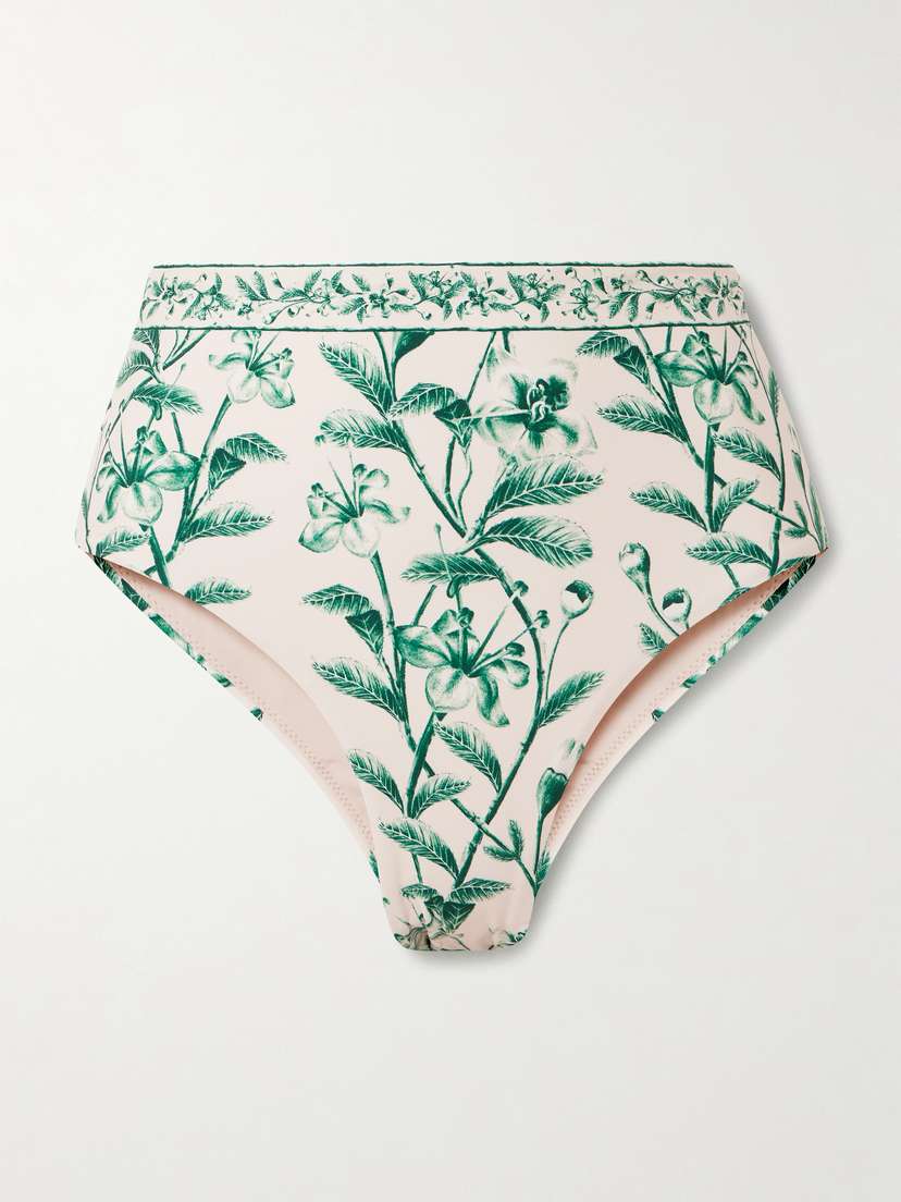 Agua by Agua Bendita Magenta Ceiba Floral-print Recycled Bikini Briefs