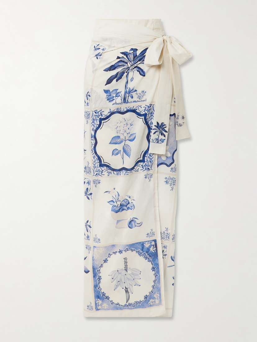 Agua by Agua Bendita Lavanda Wild Floral-print Cotton And Silk-voile Pareo