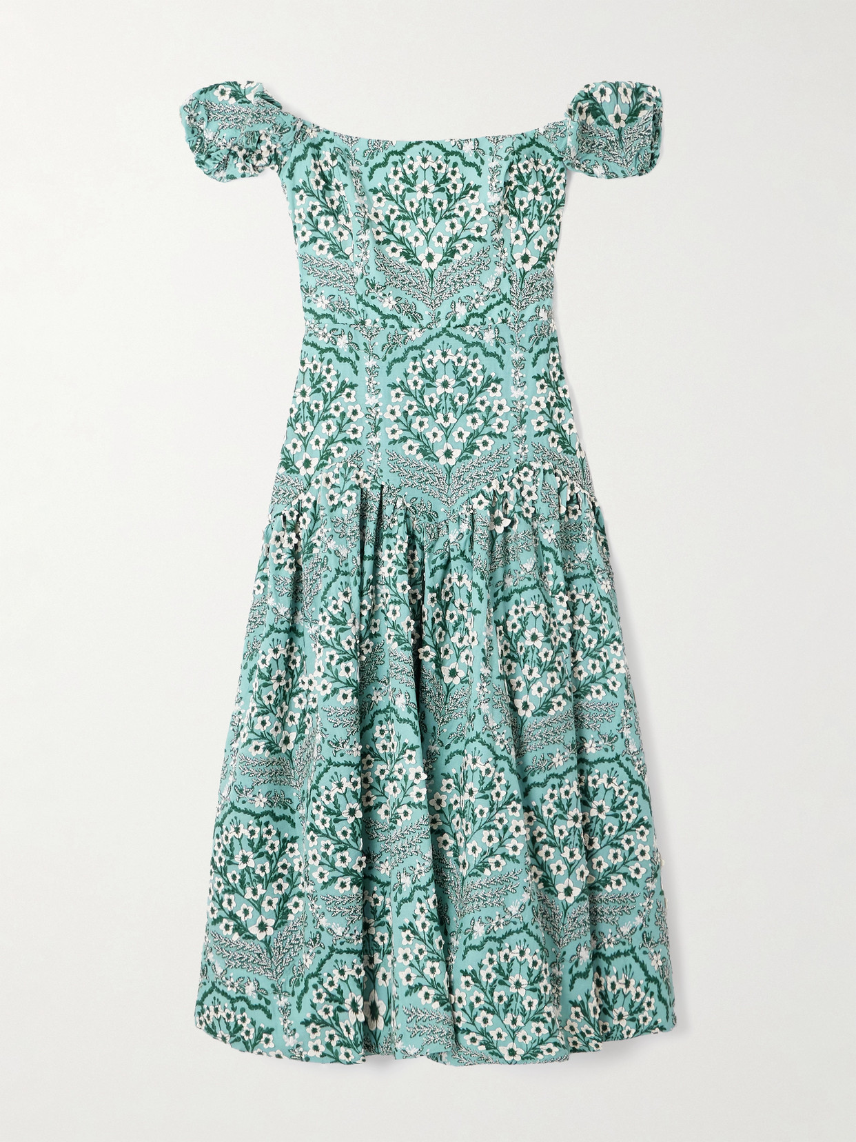 Agua By Agua Bendita Siembra Embroidered Cotton-poplin Midi Dress