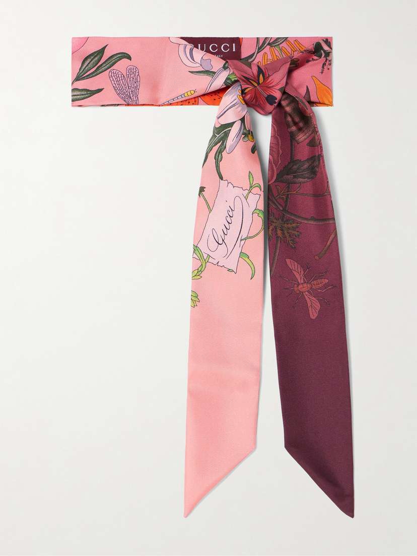 Gucci Flora Printed Silk-twill Scarf