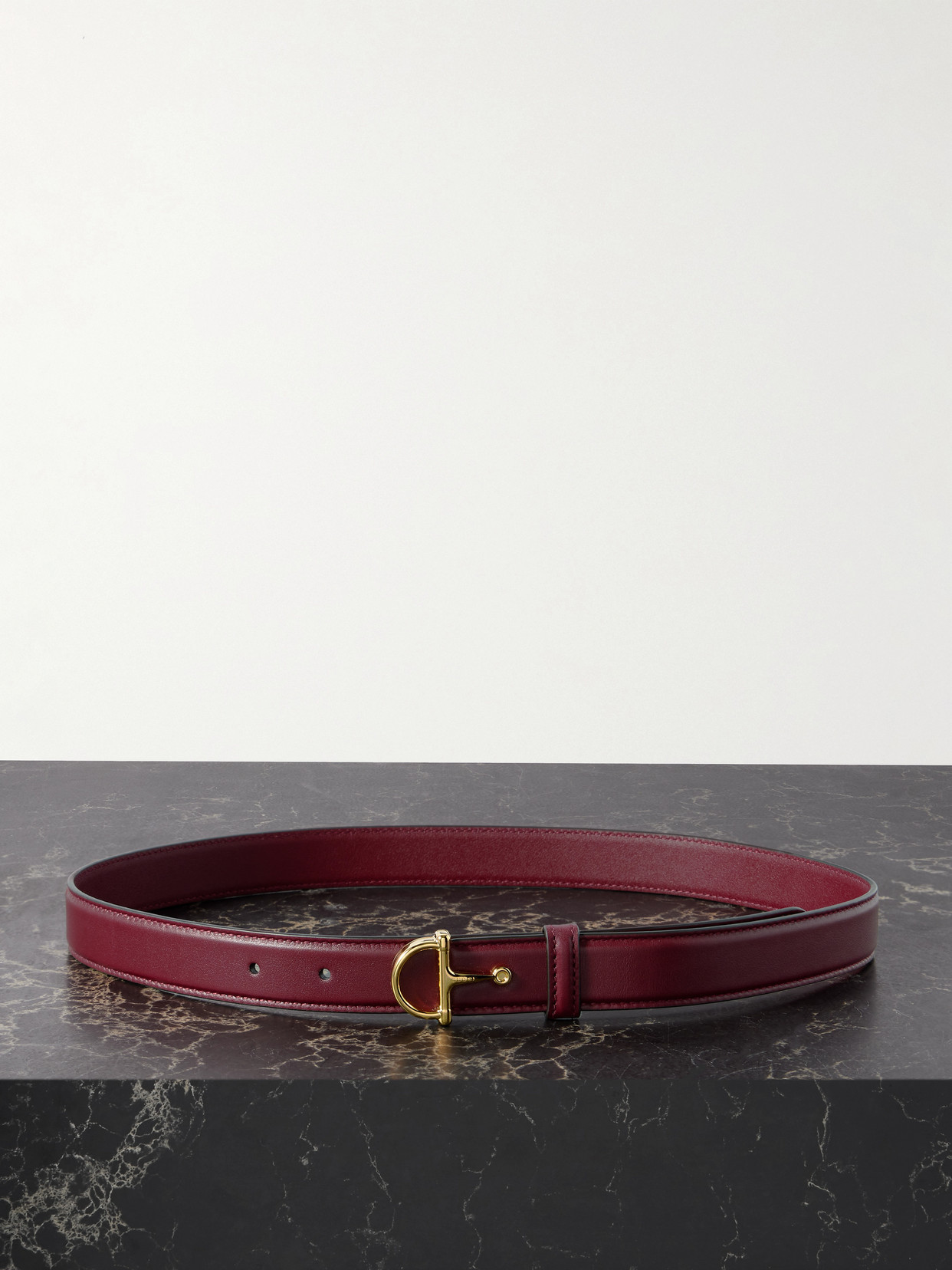 Gucci - Horsebit-detailed Leather Belt - Burgundy
