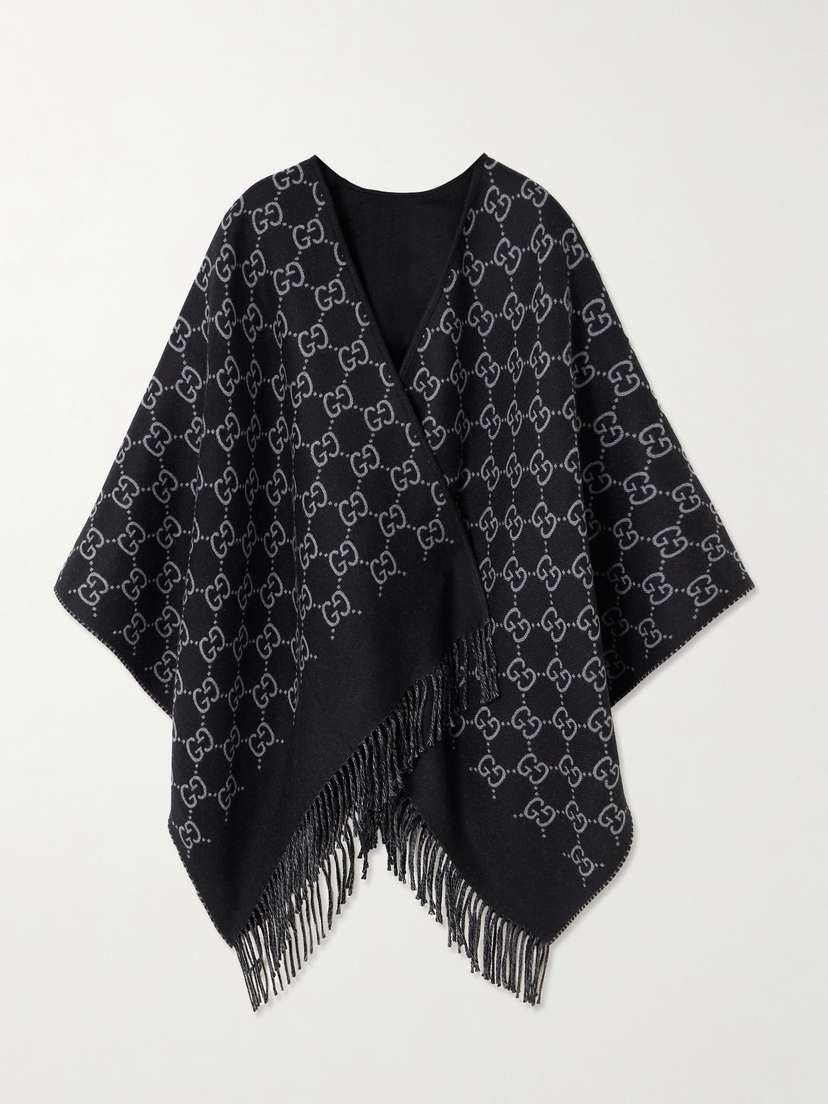 Gucci Fringed Wool-jacquard Wrap