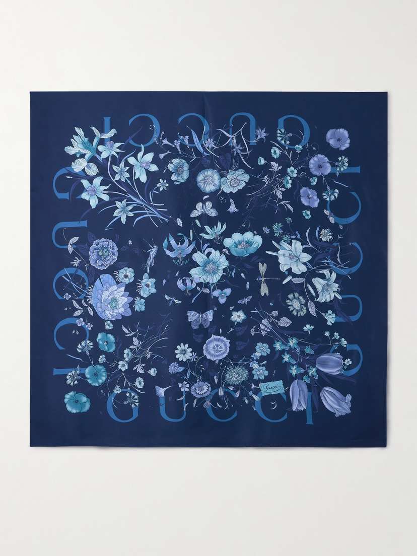 Gucci Flora Printed Silk-twill Scarf