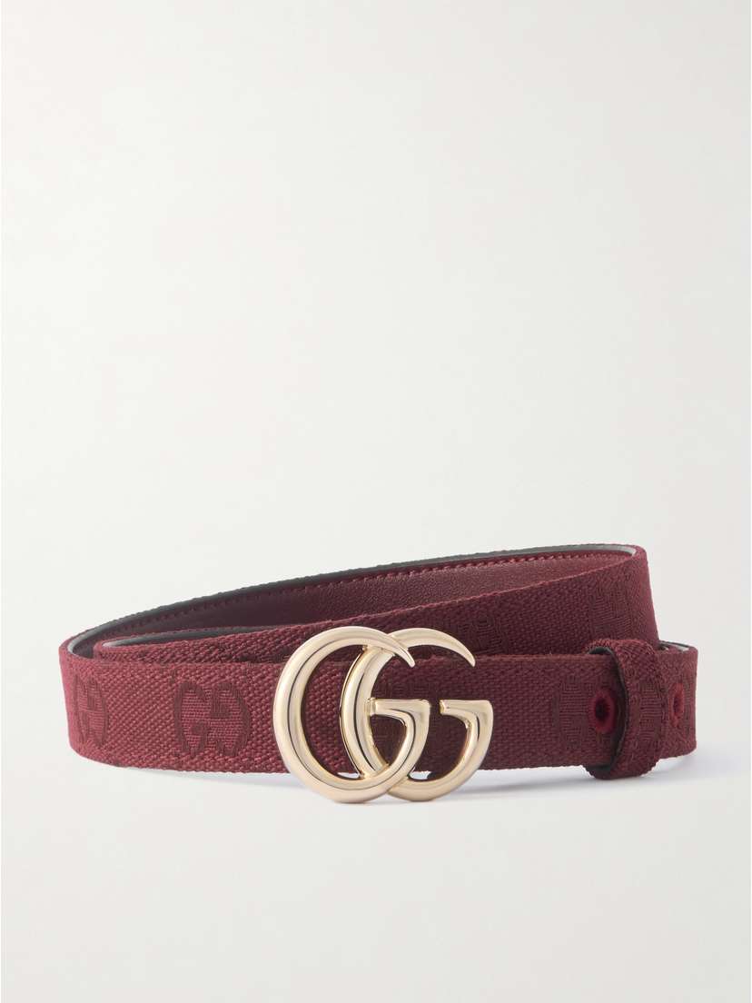 Gucci Gg Marmont Canvas-jacquard Belt