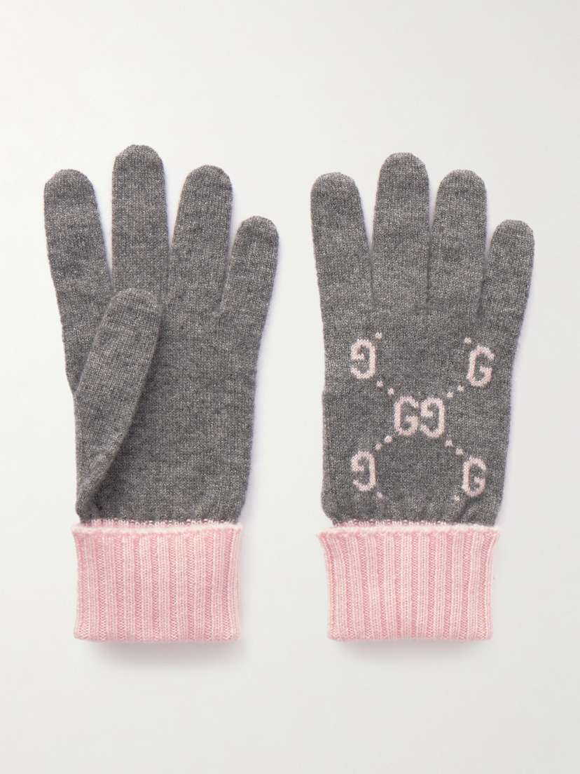 Gucci Jacquard-knit Cashmere Gloves