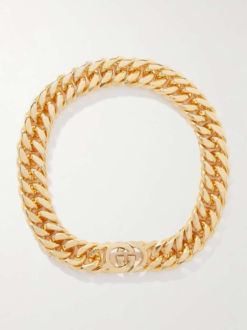 Gucci Interlocking Gg Gold-tone Necklace