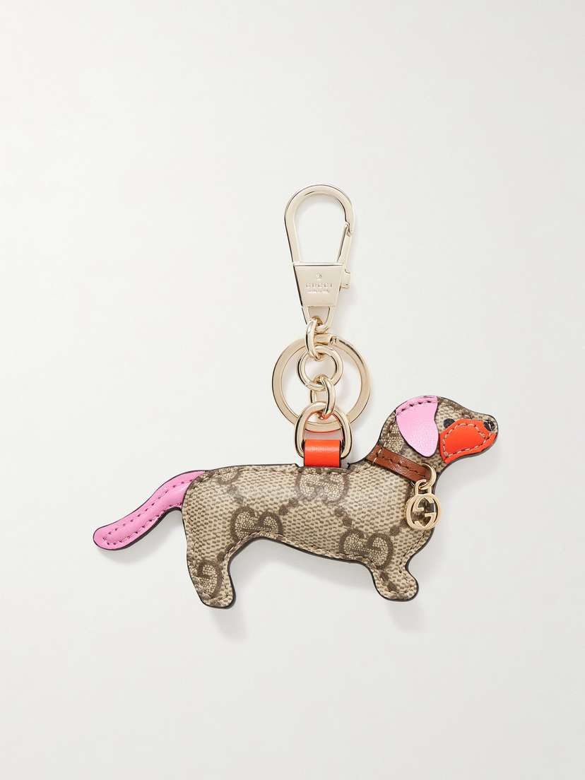 Gucci Embellished Leather Keychain