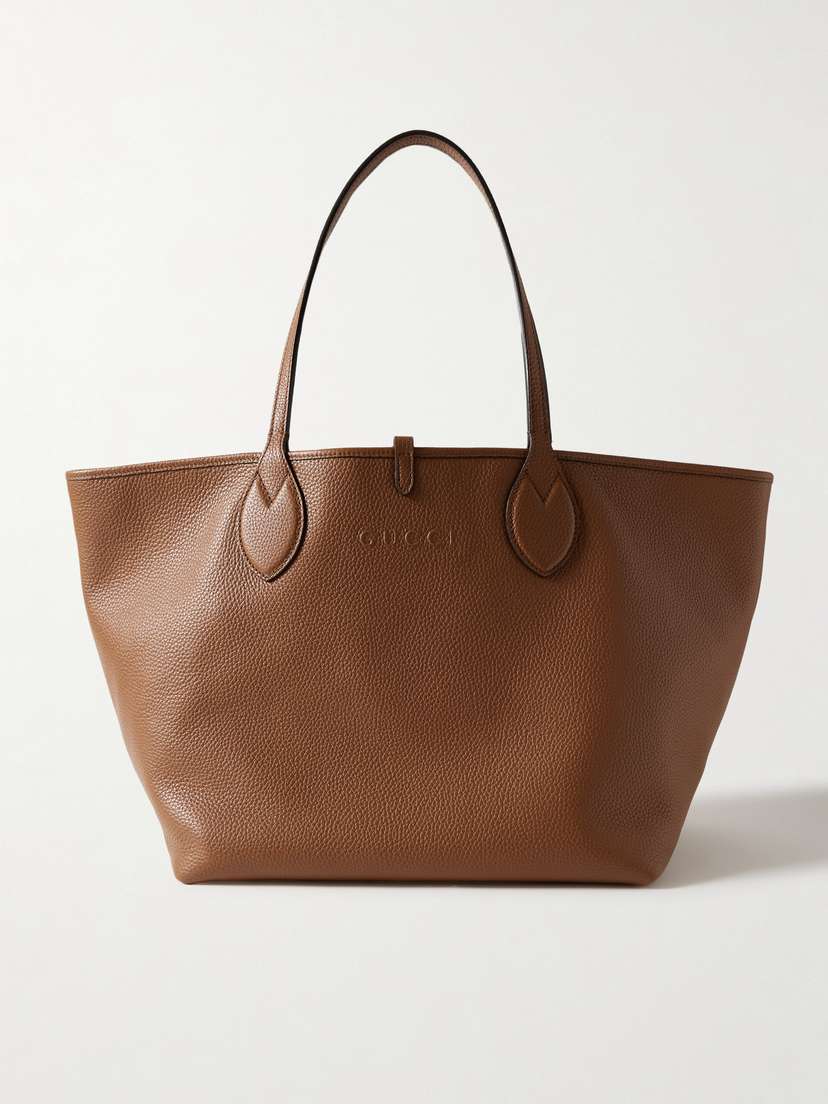 Gucci Totissima Reversible Textured-leather And Canvas-jacquard Tote