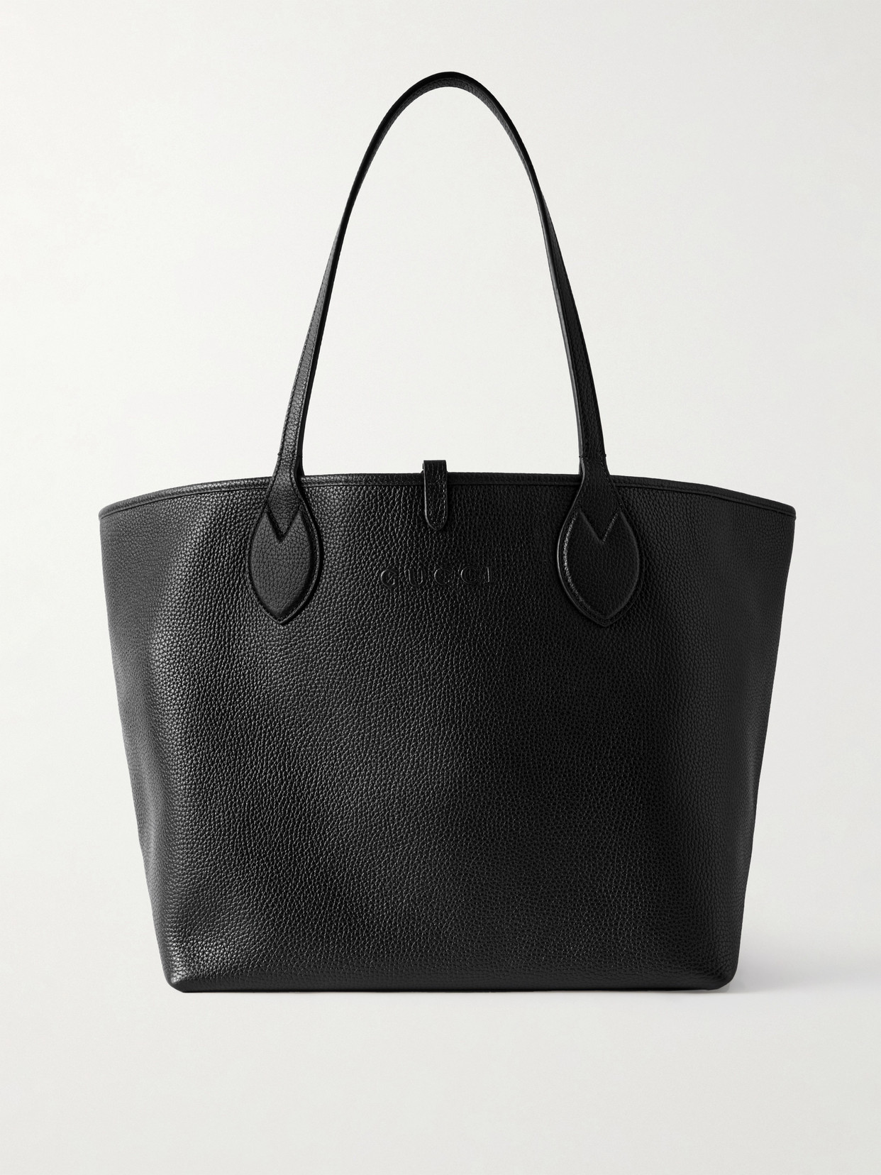Gucci - Totissima Reversible Textured-leather And Canvas-jacquard Tote - Black