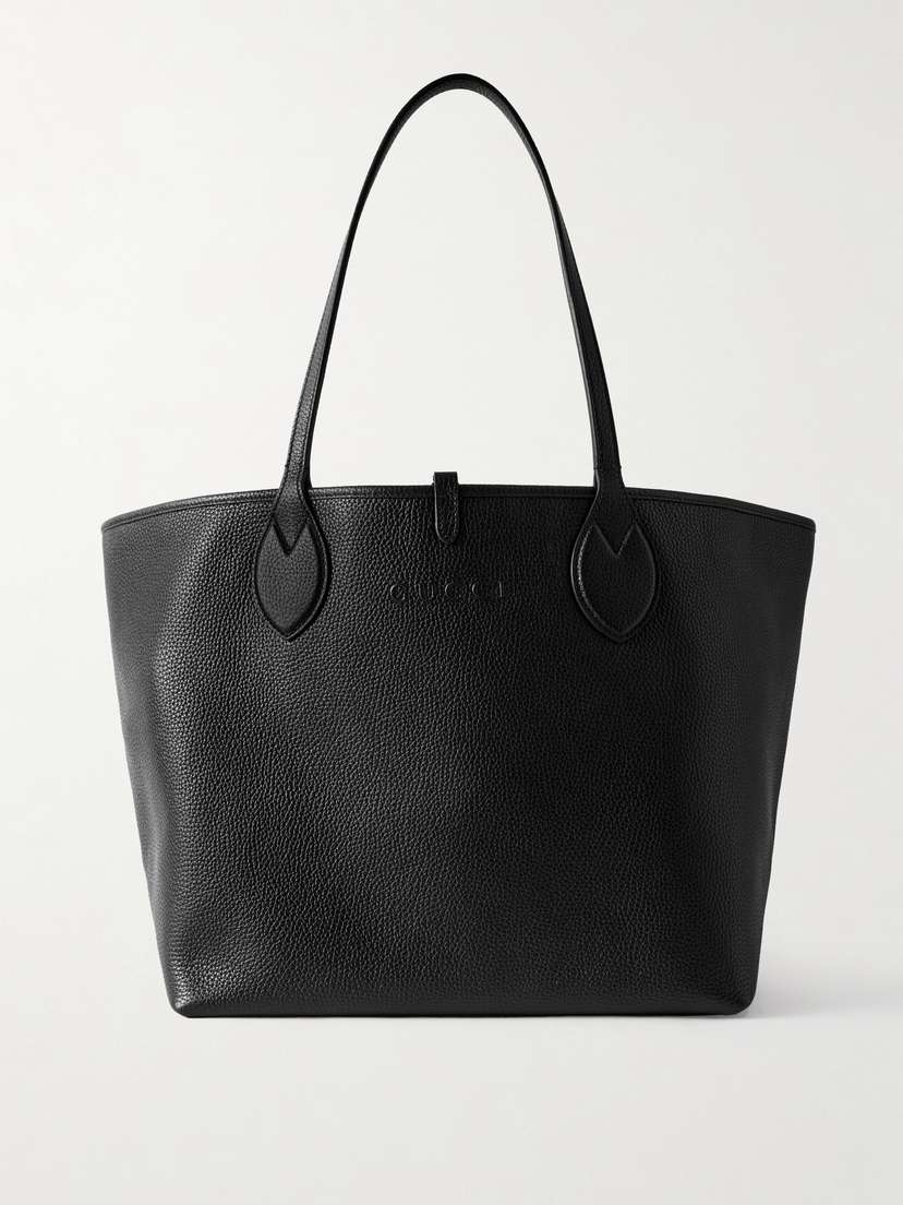 Gucci Totissima Reversible Textured-leather And Canvas-jacquard Tote
