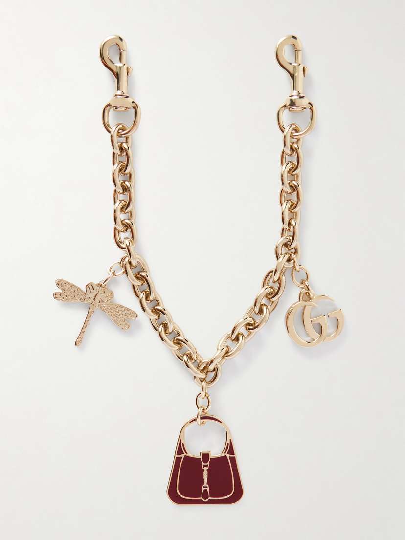 Gucci tone And Enamel Keychain