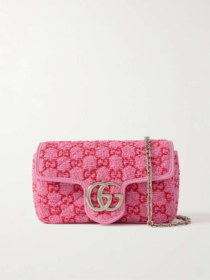 Gucci Gg Marmont 2.0 Mini Leather-trimmed Bouclé Shoulder Bag