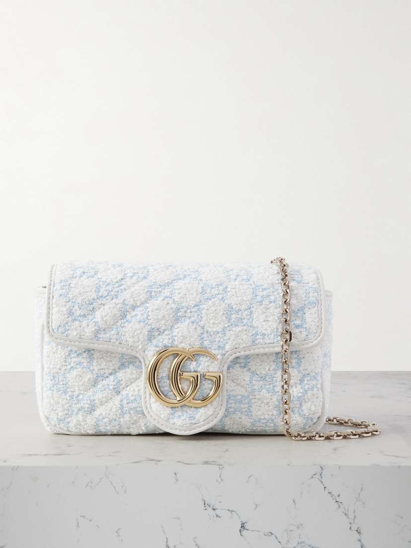 Gucci Gg Marmont 2.0 Mini Leather-trimmed Quilted Bouclé Shoulder Bag