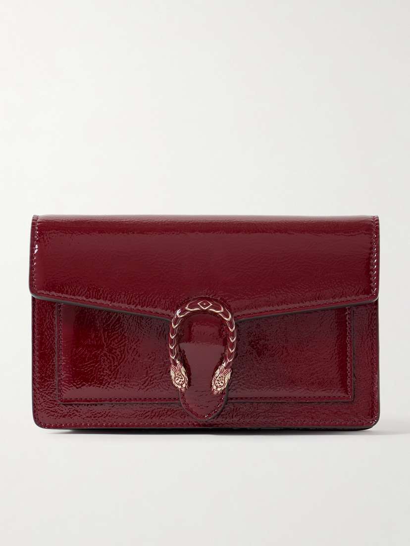 Gucci Dionysus Crinkled Patent-leather Shoulder Bag