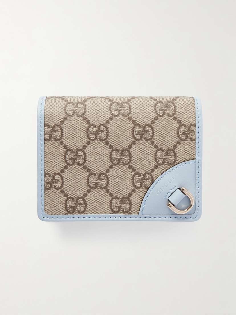 Gucci Gg Emblem Mini Printed Coated-canvas And Leather Wallet
