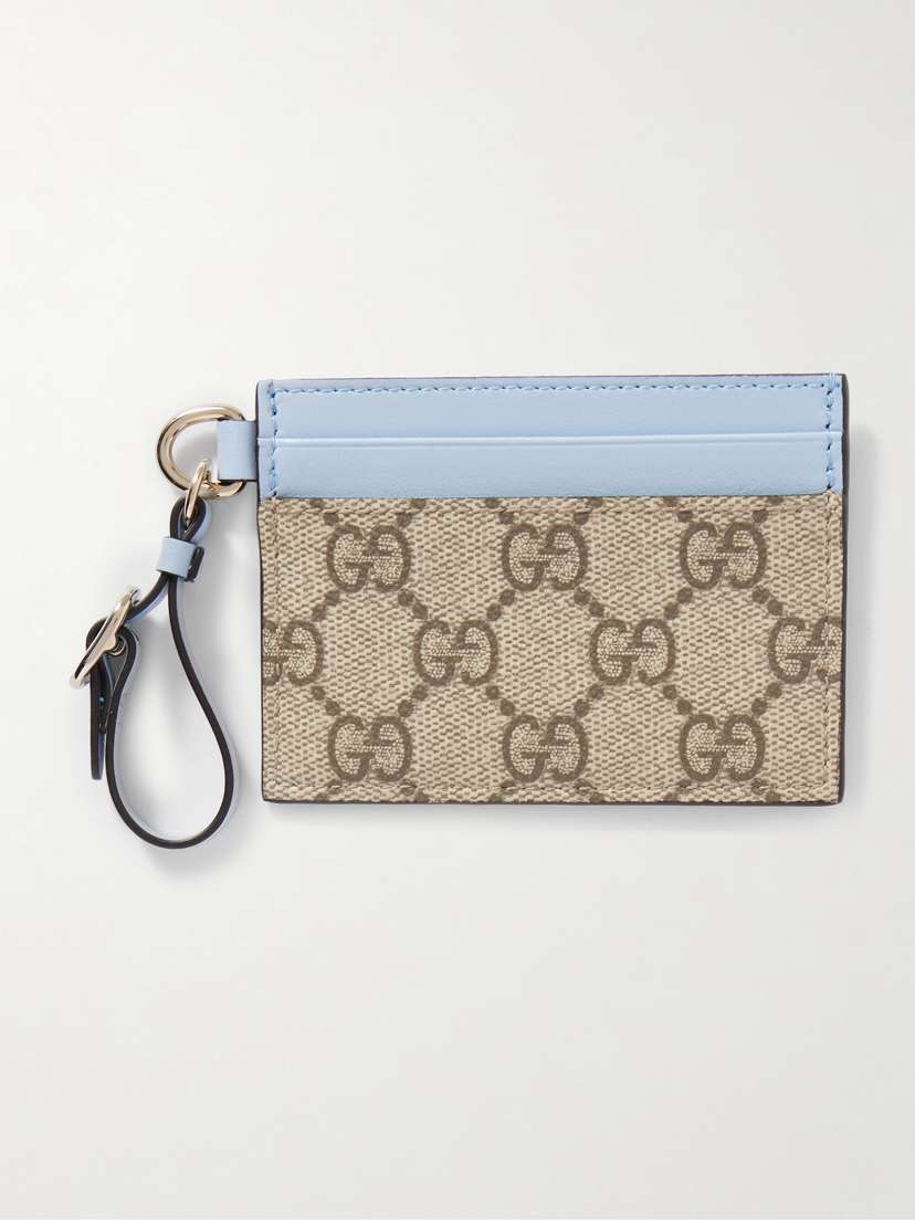 Gucci Gg Emblem Printed Coated-canvas And Leather Cardholder