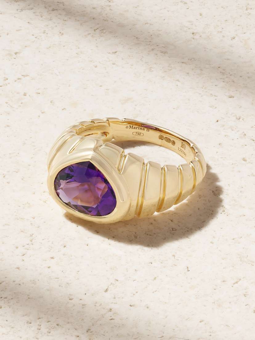 Marina B Timo 18-karat Gold Amethyst Ring