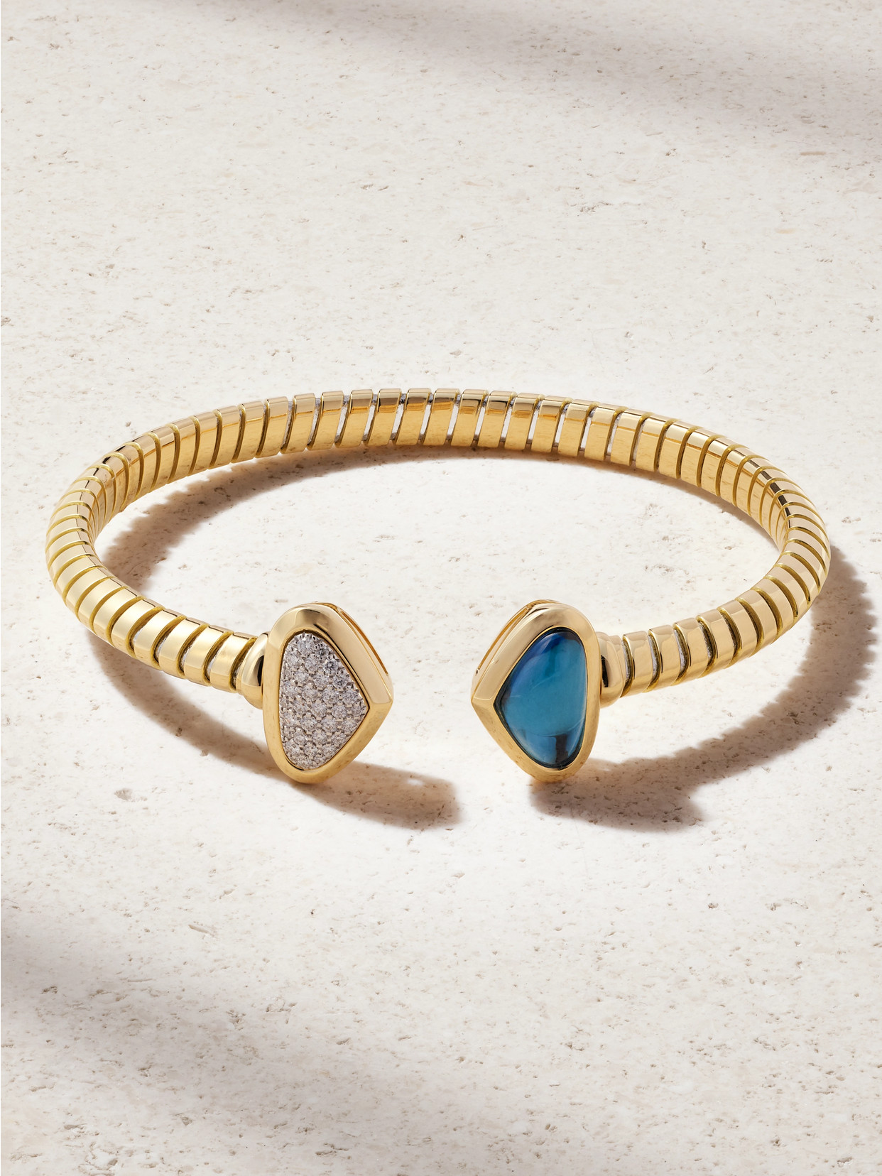 Marina B Trisolina Castagna 18-karat Gold, Titanium, Topaz And Diamond Cuff