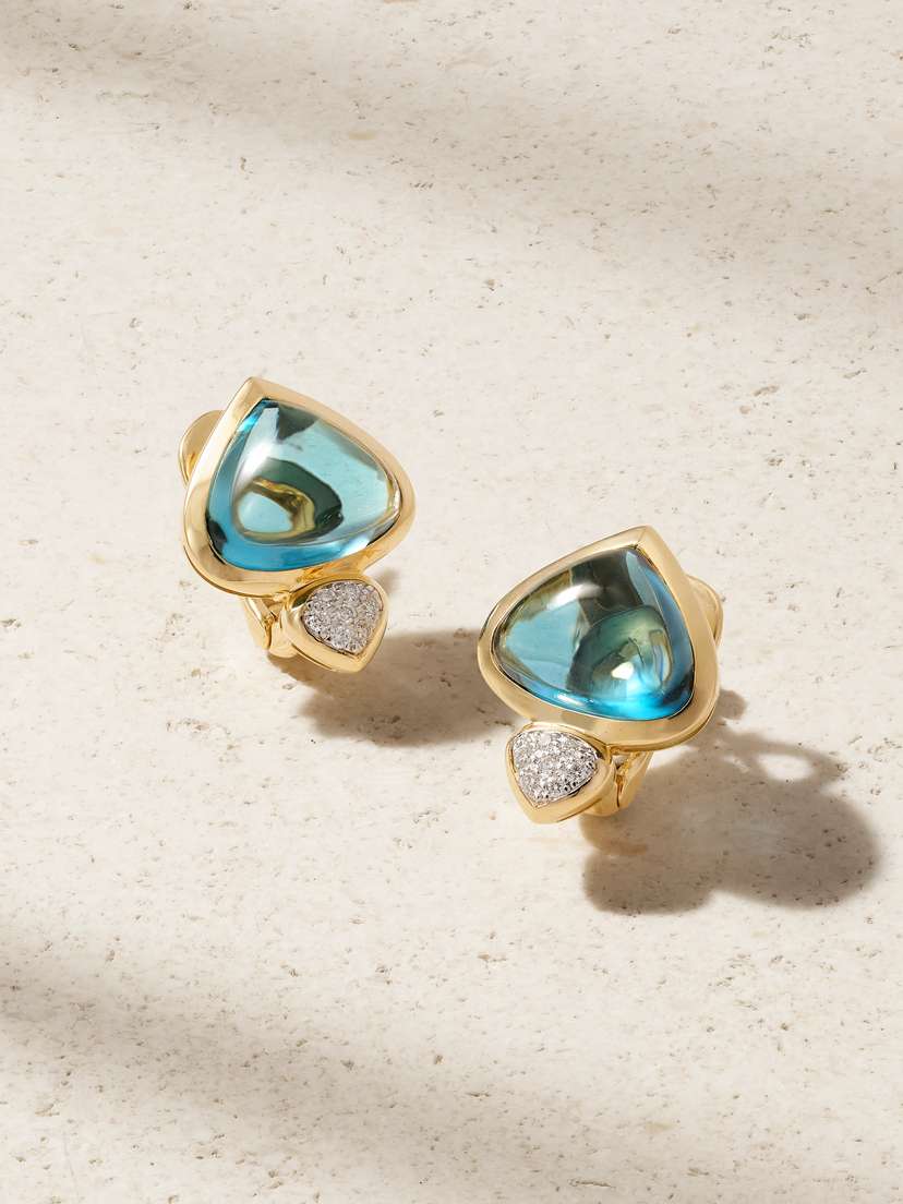 Marina B Trisolina 18-karat Gold, Topaz And Diamond Earrings